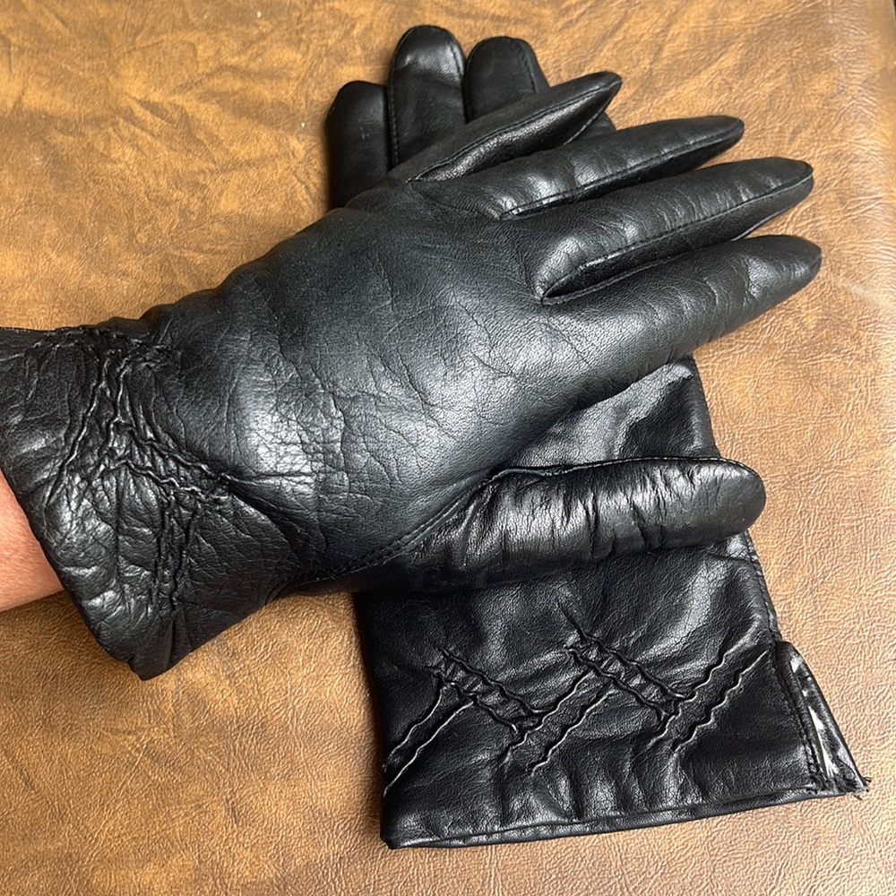 Genuine Black extra fine Leather riding driver gloves